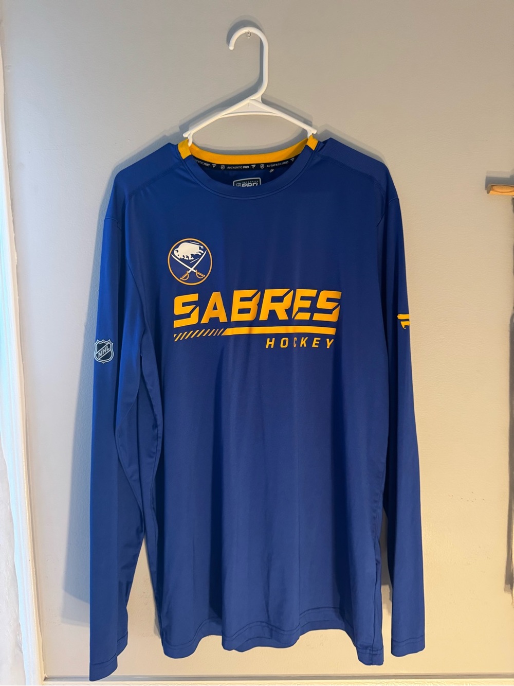 Fanatics Blue and Gold Sabres Long-Sleeve Hockey Tee